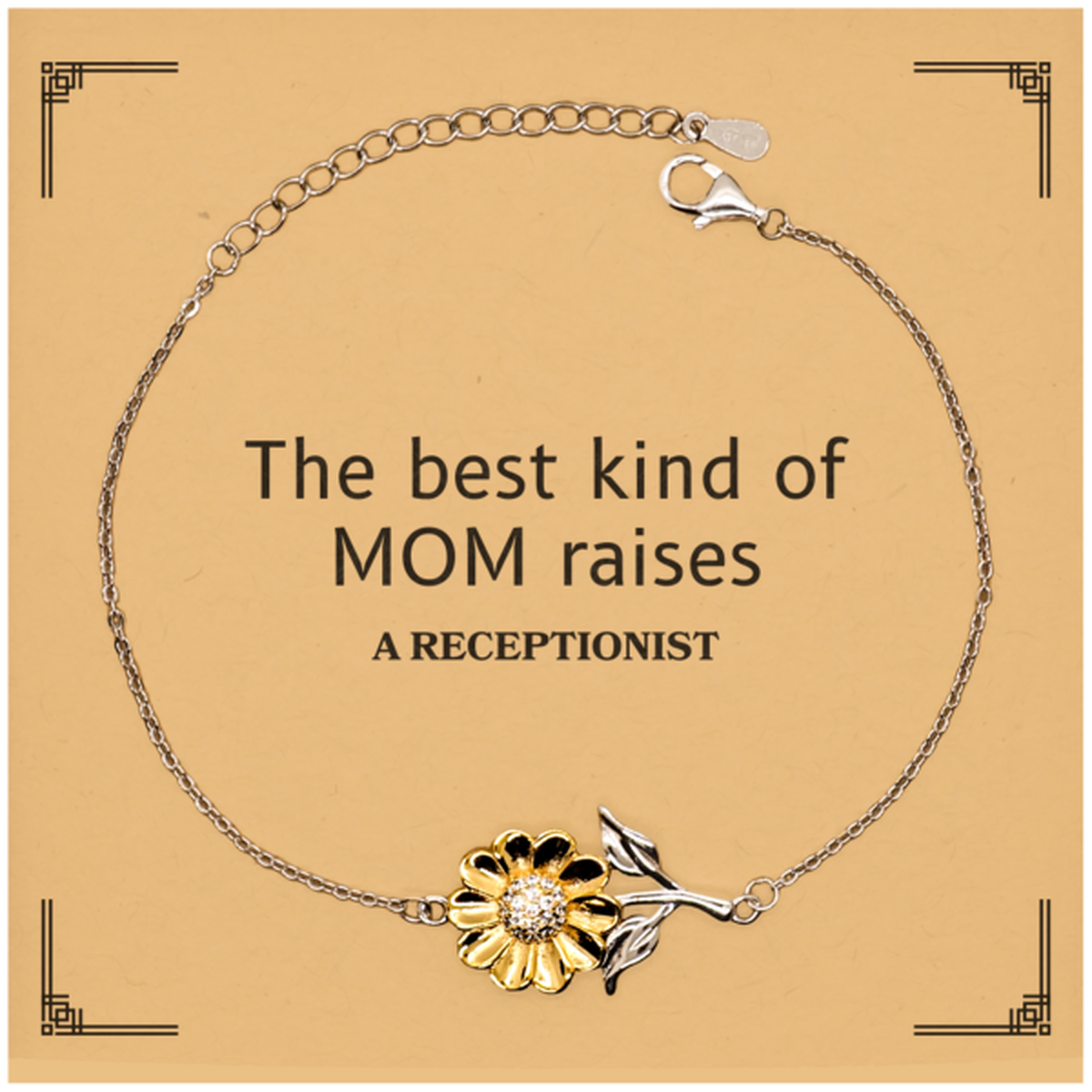 funny receptionist mom gifts the best kind of mom raises receptionist birthday mothers day cute sunflower bracelet for receptionist mom