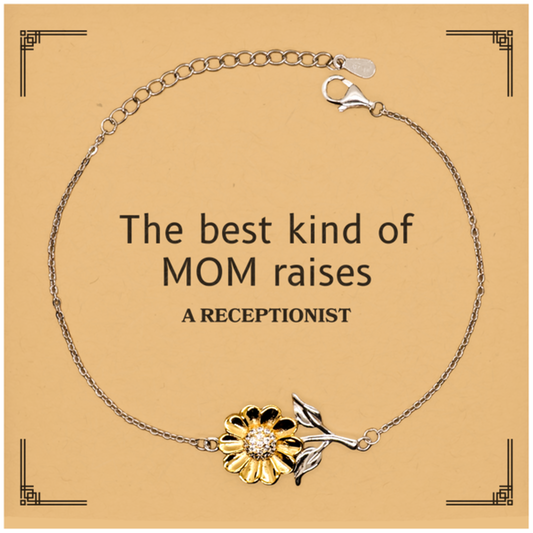 funny receptionist mom gifts the best kind of mom raises receptionist birthday mothers day cute sunflower bracelet for receptionist mom