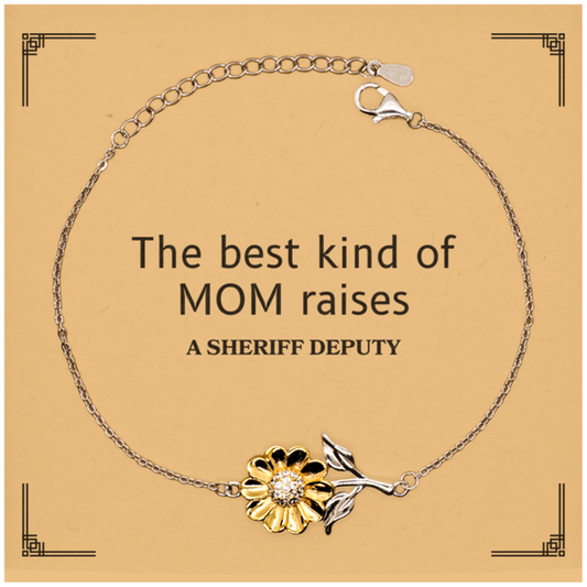 funny sheriff deputy mom gifts the best kind of mom raises sheriff deputy birthday mothers day cute sunflower bracelet for sheriff deputy mom