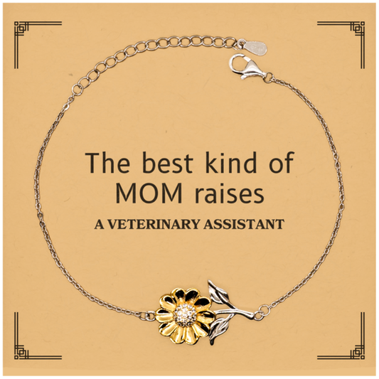 funny veterinary assistant mom gifts the best kind of mom raises veterinary assistant birthday mothers day cute sunflower bracelet for veterinary assistant mom