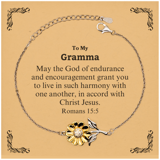 to my gramma gifts may the god of endurance bible verse scripture sunflower bracelet birthday confirmation gifts for gramma