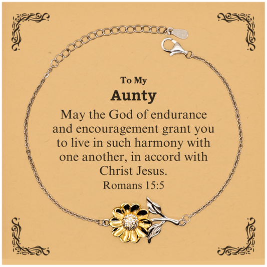 to my aunty gifts may the god of endurance bible verse scripture sunflower bracelet birthday confirmation gifts for aunty