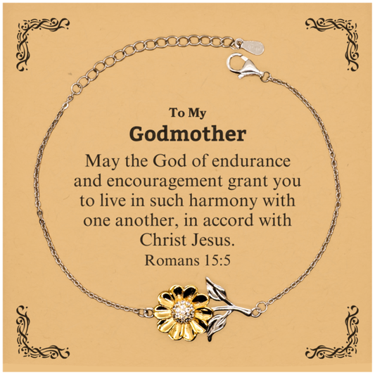 to my godmother gifts may the god of endurance bible verse scripture sunflower bracelet birthday confirmation gifts for godmother