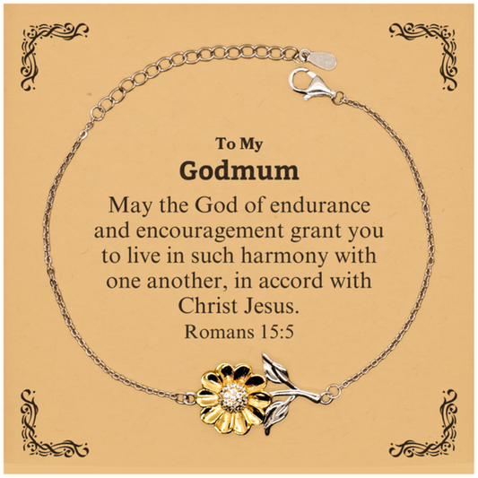 to my godmum gifts may the god of endurance bible verse scripture sunflower bracelet birthday confirmation gifts for godmum