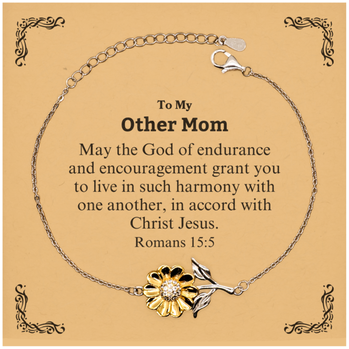 to my other mom gifts may the god of endurance bible verse scripture sunflower bracelet birthday confirmation gifts for other mom