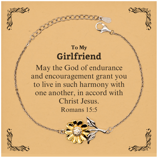 to my girlfriend gifts may the god of endurance bible verse scripture sunflower bracelet birthday confirmation gifts for girlfriend