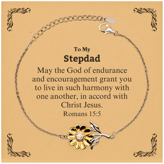 to my stepdad gifts may the god of endurance bible verse scripture sunflower bracelet birthday confirmation gifts for stepdad