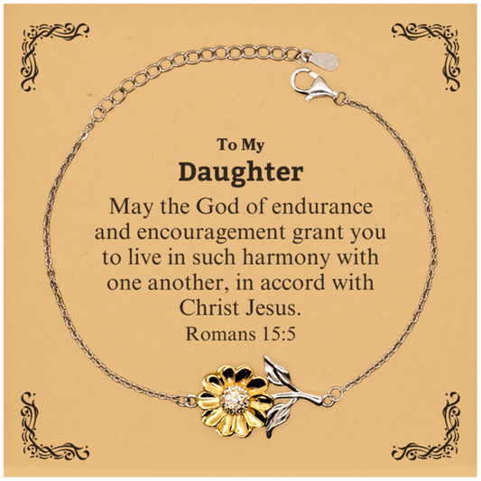 to my daughter gifts may the god of endurance bible verse scripture sunflower bracelet birthday confirmation gifts for daughter