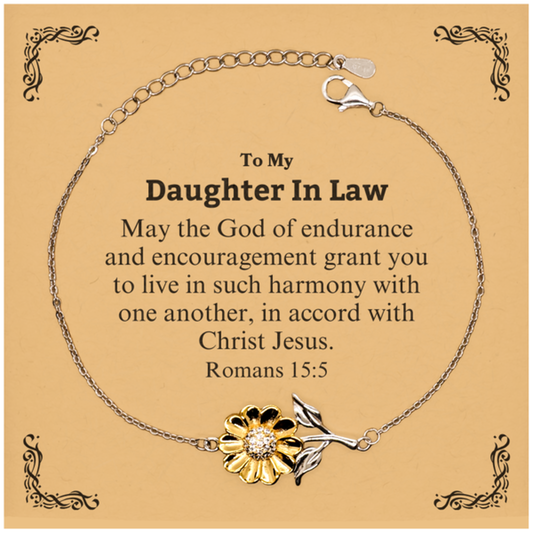 to my daughter in law gifts may the god of endurance bible verse scripture sunflower bracelet birthday confirmation gifts for daughter in law