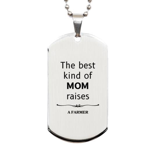 funny farmer mom gifts the best kind of mom raises farmer birthday mothers day cute silver dog tag for farmer mom