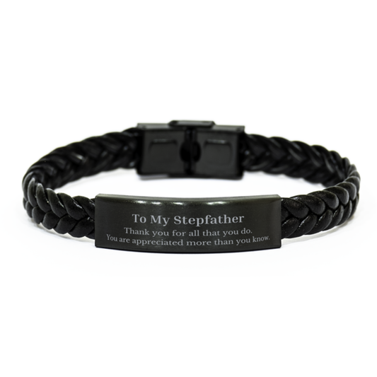 to my stepfather thank you gifts you are appreciated more than you know appreciation braided leather bracelet for stepfather birthday unique gifts for stepfather