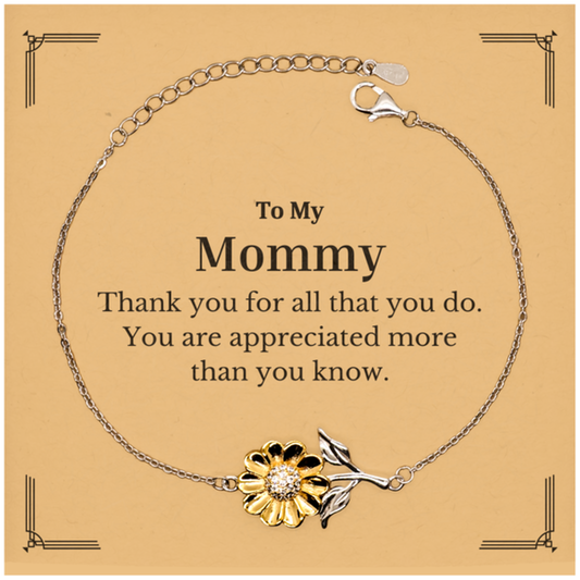 to my mommy thank you gifts you are appreciated more than you know appreciation sunflower bracelet for mommy birthday unique gifts for mommy
