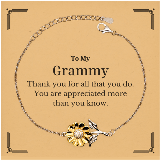 to my grammy thank you gifts you are appreciated more than you know appreciation sunflower bracelet for grammy birthday unique gifts for grammy