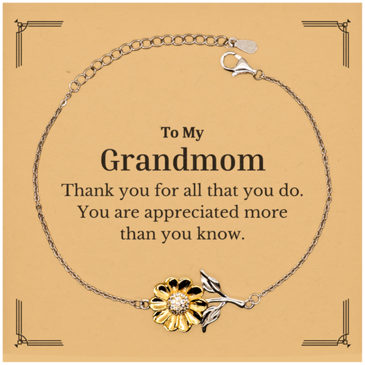 to my grandmom thank you gifts you are appreciated more than you know appreciation sunflower bracelet for grandmom birthday unique gifts for grandmom