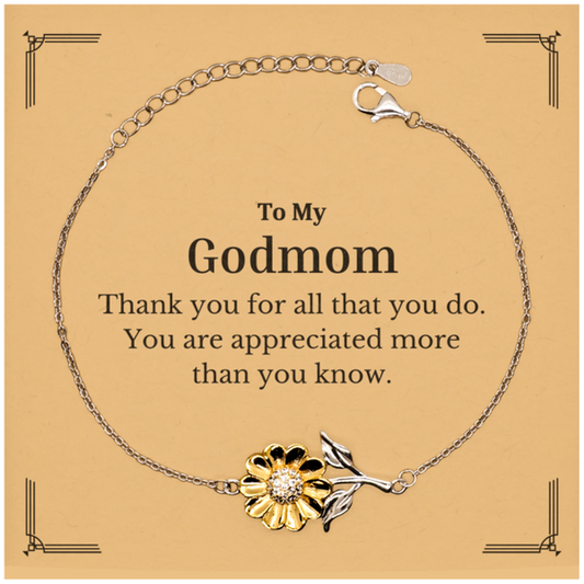 to my godmom thank you gifts you are appreciated more than you know appreciation sunflower bracelet for godmom birthday unique gifts for godmom