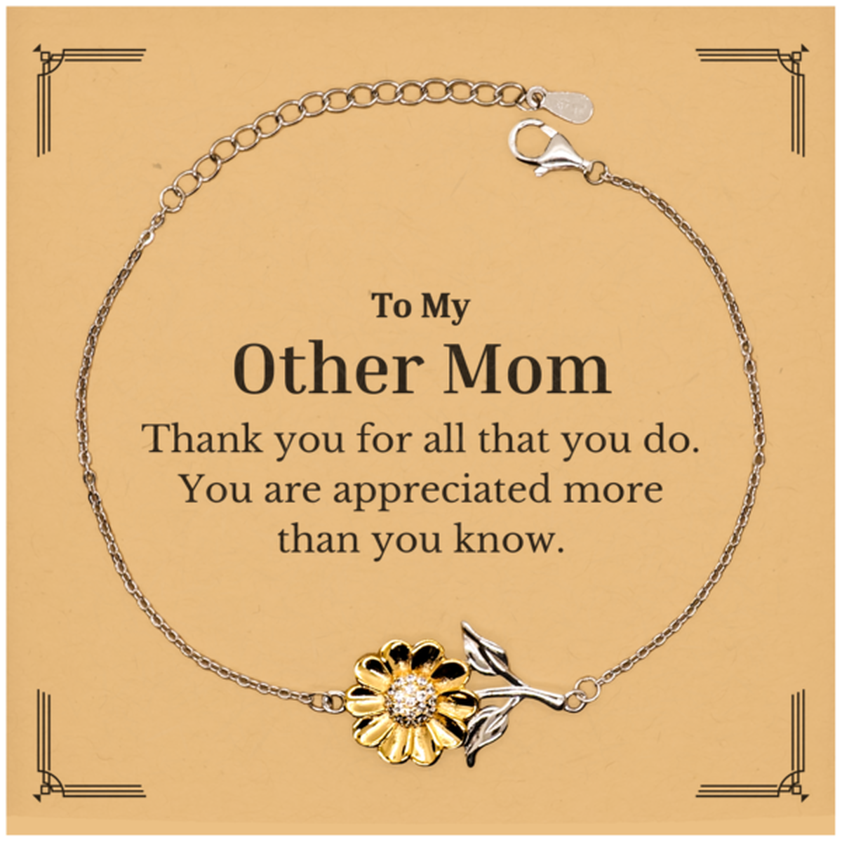 to my other mom thank you gifts you are appreciated more than you know appreciation sunflower bracelet for other mom birthday unique gifts for other mom