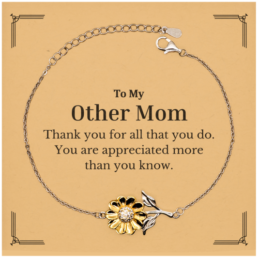 to my other mom thank you gifts you are appreciated more than you know appreciation sunflower bracelet for other mom birthday unique gifts for other mom