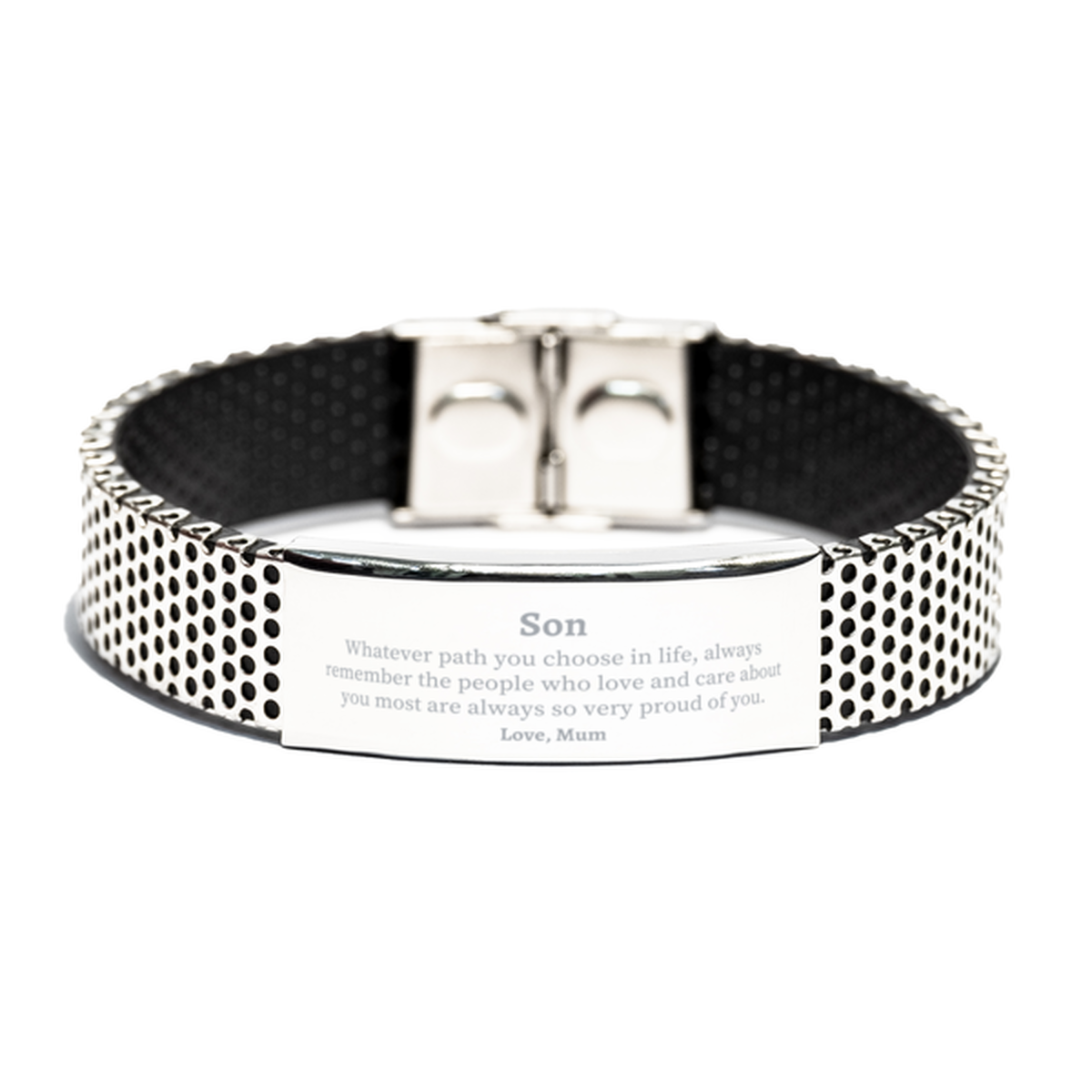 son stainless steel bracelet always so very proud of you inspirational son birthday supporting gifts from mum