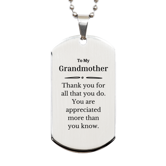 to my grandmother thank you gifts you are appreciated more than you know appreciation silver dog tag for grandmother birthday unique gifts for grandmother