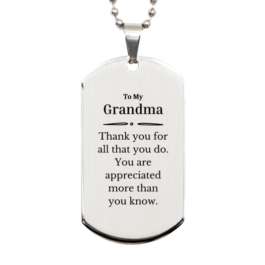 to my grandma thank you gifts you are appreciated more than you know appreciation silver dog tag for grandma birthday unique gifts for grandma