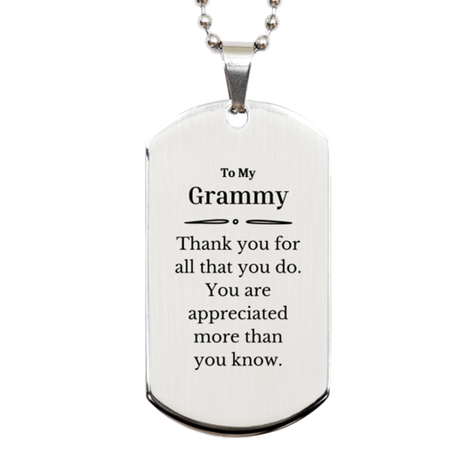 to my grammy thank you gifts you are appreciated more than you know appreciation silver dog tag for grammy birthday unique gifts for grammy