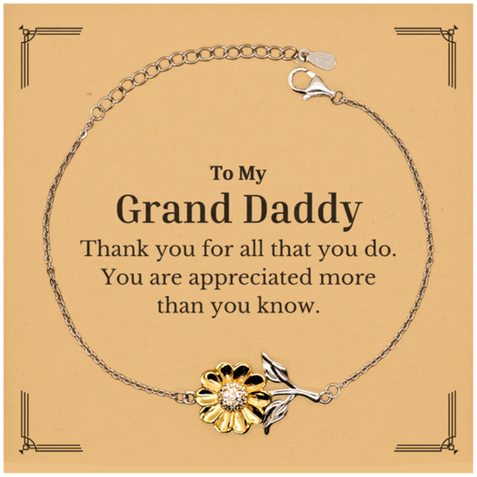 to my grand daddy thank you gifts you are appreciated more than you know appreciation sunflower bracelet for grand daddy birthday unique gifts for grand daddy