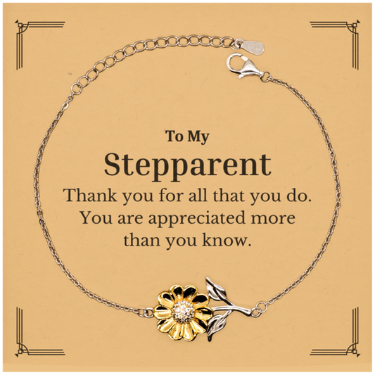 to my stepparent thank you gifts you are appreciated more than you know appreciation sunflower bracelet for stepparent birthday unique gifts for stepparent