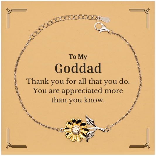 to my goddad thank you gifts you are appreciated more than you know appreciation sunflower bracelet for goddad birthday unique gifts for goddad