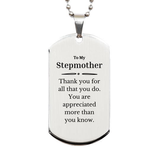 to my stepmother thank you gifts you are appreciated more than you know appreciation silver dog tag for stepmother birthday unique gifts for stepmother