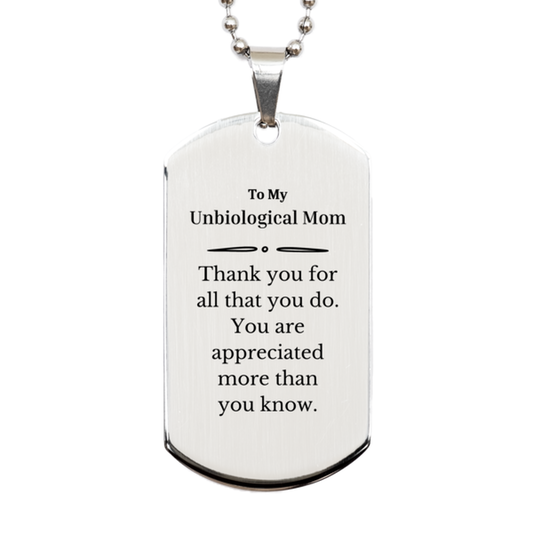 to my unbiological mom thank you gifts you are appreciated more than you know appreciation silver dog tag for unbiological mom birthday unique gifts for unbiological mom