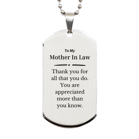 to my mother in law thank you gifts you are appreciated more than you know appreciation silver dog tag for mother in law birthday unique gifts for mother in law