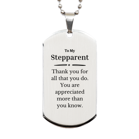 to my stepparent thank you gifts you are appreciated more than you know appreciation silver dog tag for stepparent birthday unique gifts for stepparent