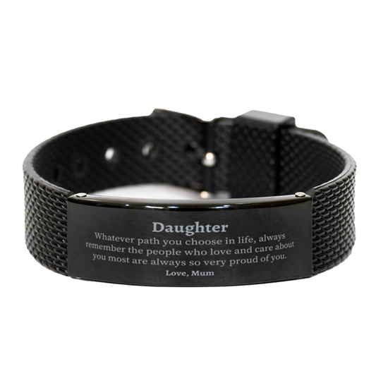 daughter black shark mesh bracelet always so very proud of you inspirational daughter birthday supporting gifts from mum