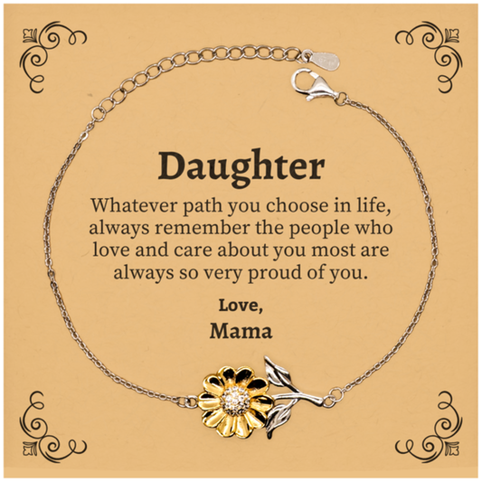 daughter sunflower bracelet always so very proud of you inspirational daughter birthday supporting gifts from mama