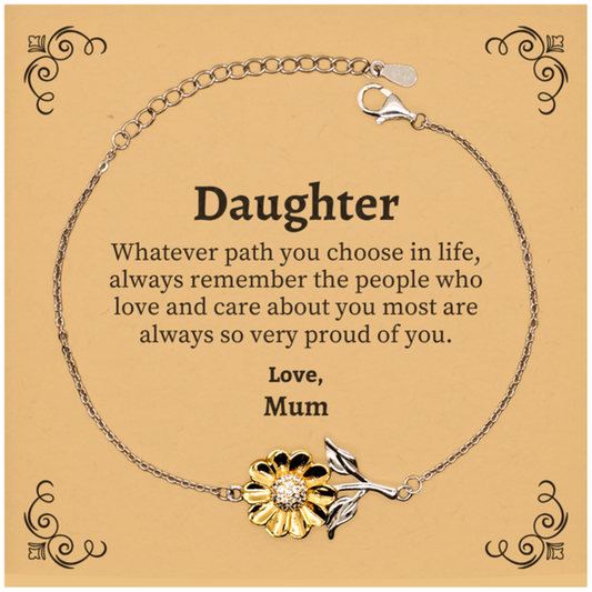 daughter sunflower bracelet always so very proud of you inspirational daughter birthday supporting gifts from mum
