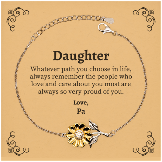 daughter sunflower bracelet always so very proud of you inspirational daughter birthday supporting gifts from pa