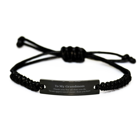 to my grandmom thank you gifts you are appreciated more than you know appreciation black rope bracelet for grandmom birthday unique gifts for grandmom