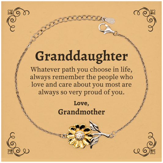 granddaughter sunflower bracelet always so very proud of you inspirational granddaughter birthday supporting gifts from grandmother