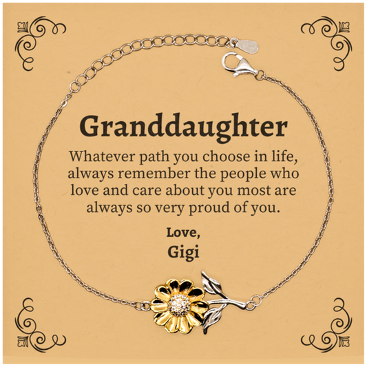 granddaughter sunflower bracelet always so very proud of you inspirational granddaughter birthday supporting gifts from gigi