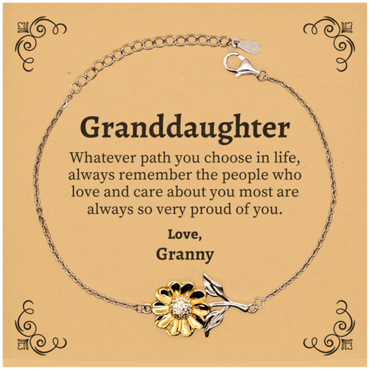 granddaughter sunflower bracelet always so very proud of you inspirational granddaughter birthday supporting gifts from granny