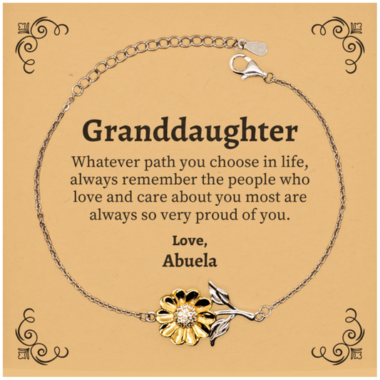 granddaughter sunflower bracelet always so very proud of you inspirational granddaughter birthday supporting gifts from abuela