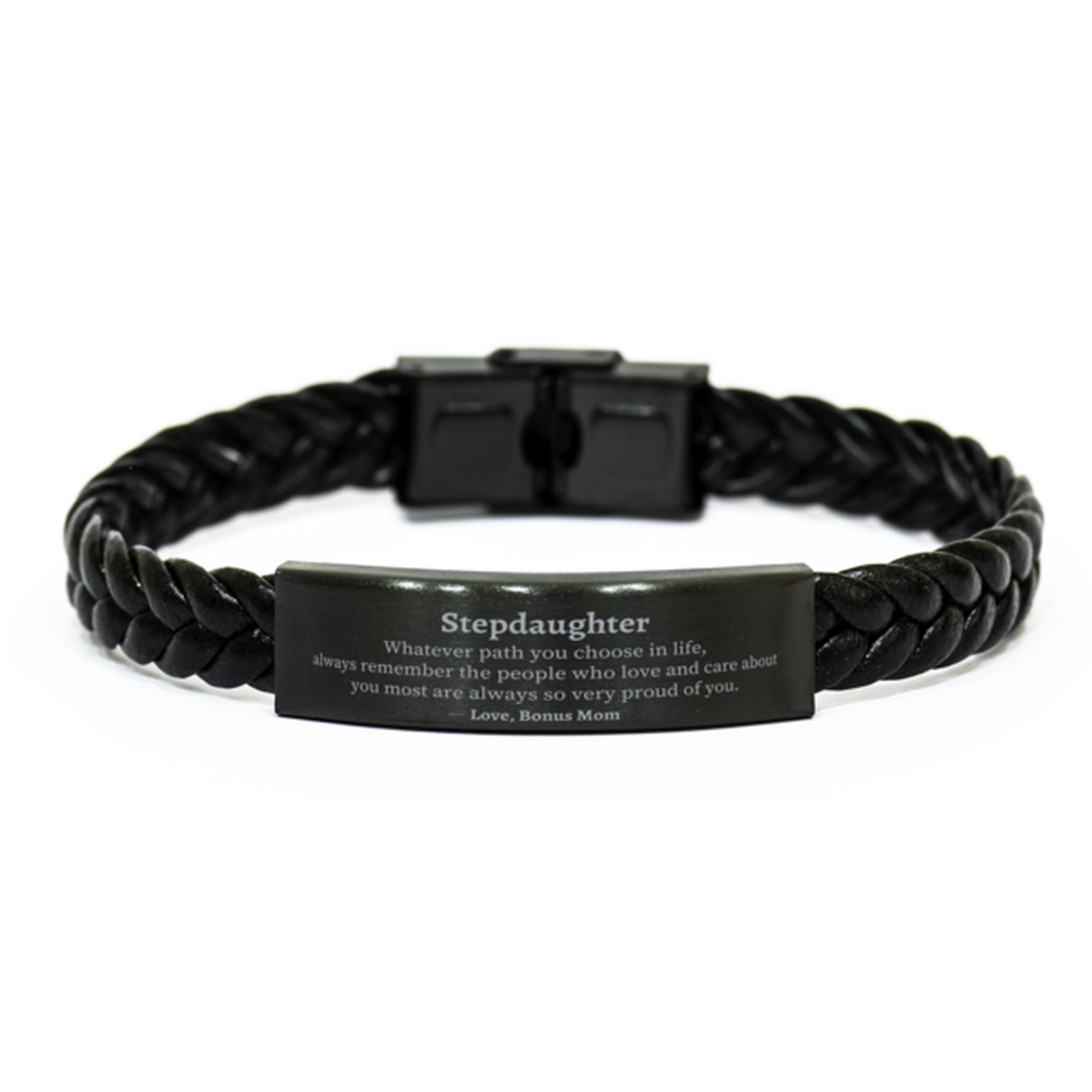 stepdaughter braided leather bracelet always so very proud of you inspirational stepdaughter birthday supporting gifts from bonus mom
