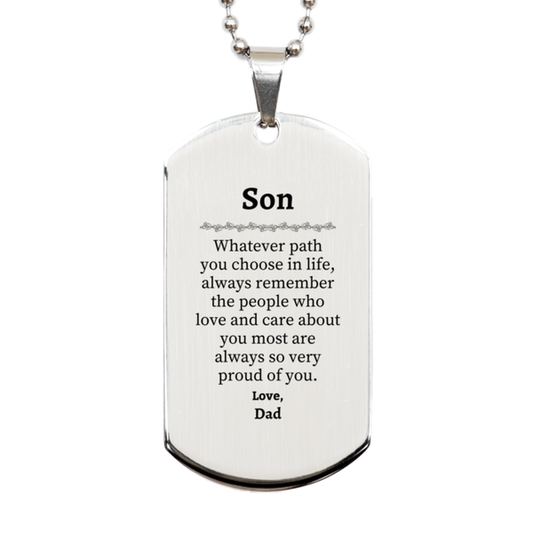 son silver dog tag always so very proud of you inspirational son birthday supporting gifts from dad