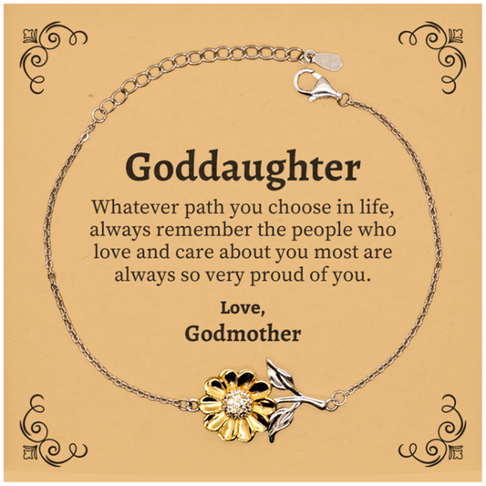 goddaughter sunflower bracelet always so very proud of you inspirational goddaughter birthday supporting gifts from godmother