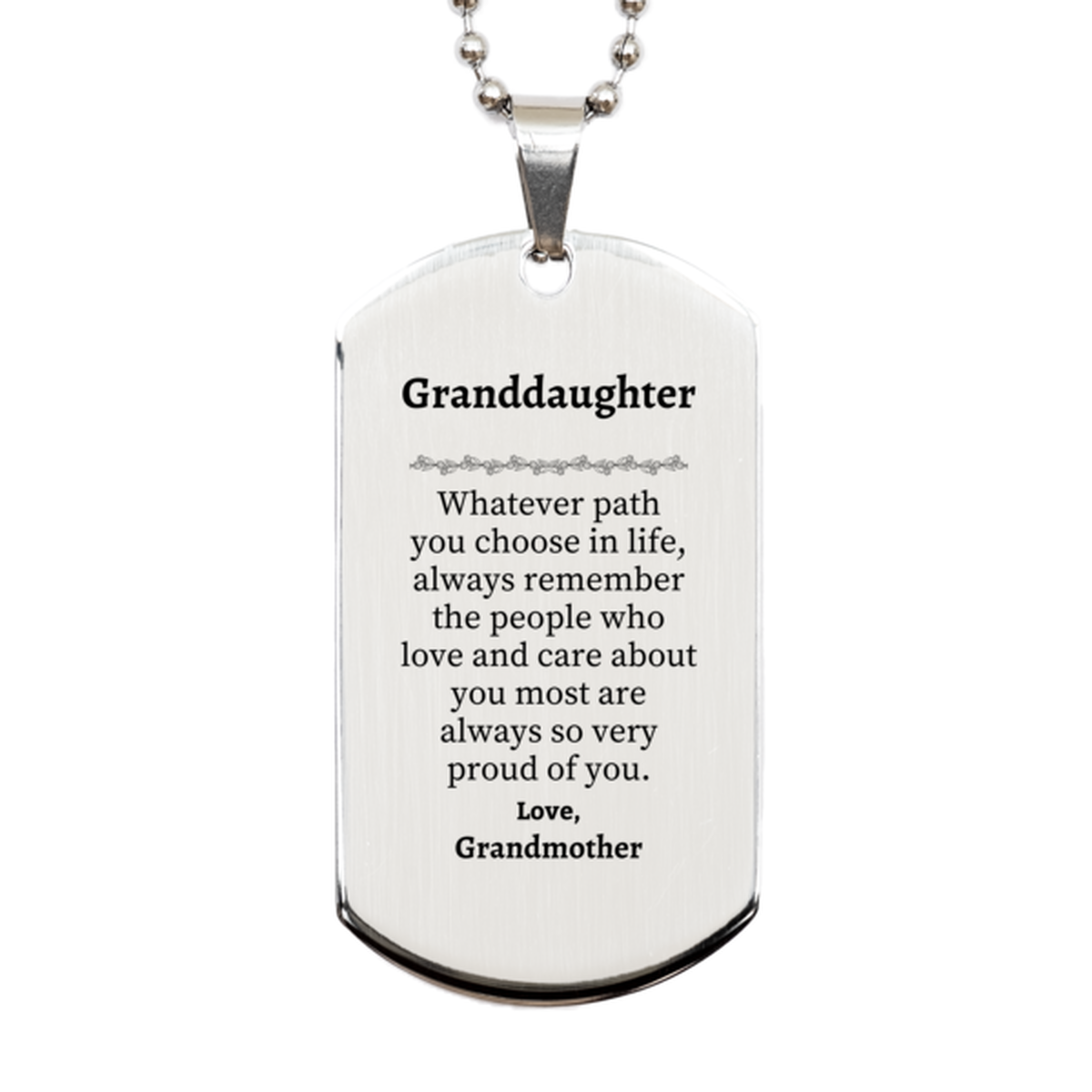granddaughter silver dog tag always so very proud of you inspirational granddaughter birthday supporting gifts from grandmother