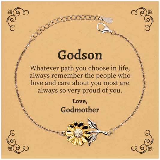 godson sunflower bracelet always so very proud of you inspirational godson birthday supporting gifts from godmother