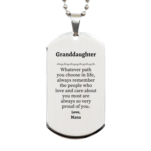 granddaughter silver dog tag always so very proud of you inspirational granddaughter birthday supporting gifts from nana