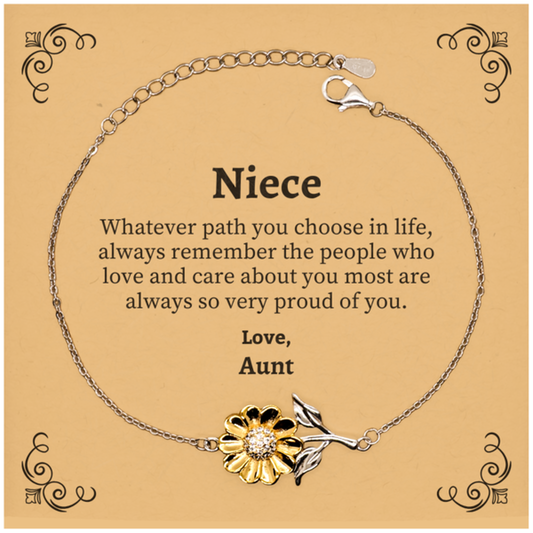 niece sunflower bracelet always so very proud of you inspirational niece birthday supporting gifts from aunt