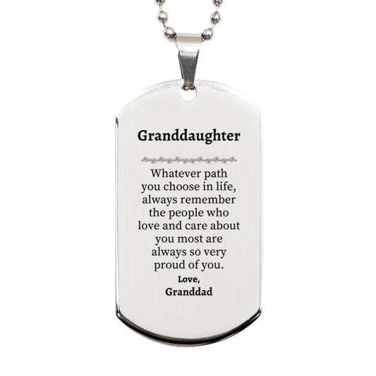granddaughter silver dog tag always so very proud of you inspirational granddaughter birthday supporting gifts from granddad