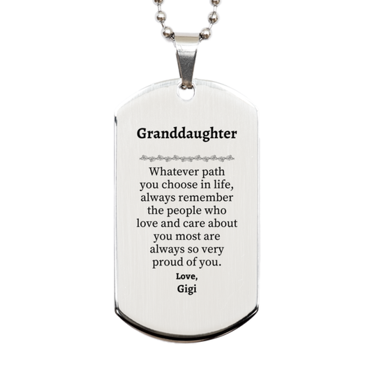 granddaughter silver dog tag always so very proud of you inspirational granddaughter birthday supporting gifts from gigi